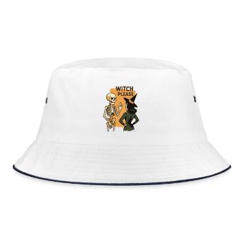 Witch Please Funny Skeleton Halloween Costume - Bucket Hat - white/navy - Front