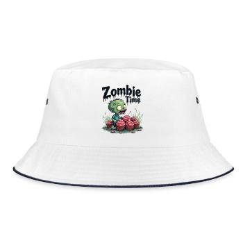 Zombie Time Cupcake Comic - Bucket Hat - Weiß/Navy - Vorne