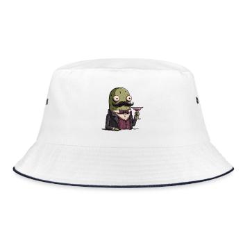 Cornichon de la mafia | Drôle de gangster légume - Bob - blanc/marine - Devant
