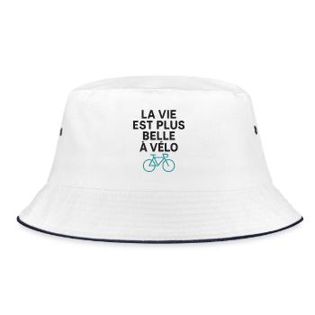 La Vie Est Plus Belle à Vélo Cyclisme Humour - Bob - blanc/marine - Devant
