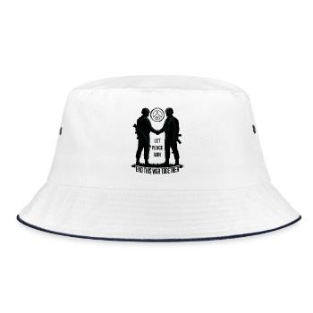 LASS DEN FRIEDEN SIEGEN - Bucket Hat - Weiß/Navy - Vorne