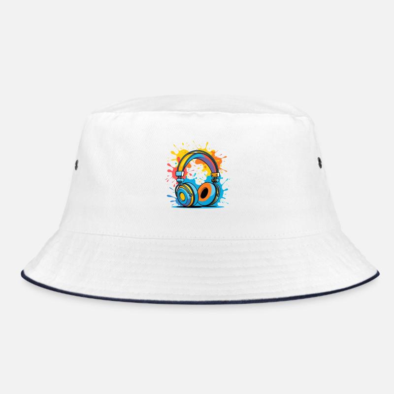 Bunte Kopfhörer Splash Design Bucket Hat