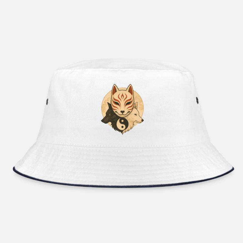 Fox Mask & Yin Yang Wolves Bucket Hat