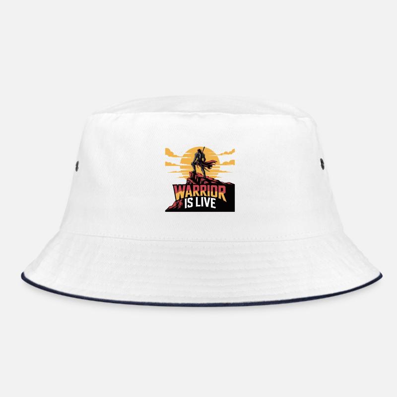 Warrior On Cliff Sunset Bucket Hat