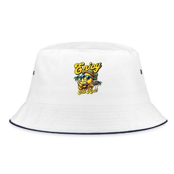 Zitronenlimonade Zitronen Zitrusfrüchte Geschenk - Bucket Hat - Weiß/Navy - Vorne