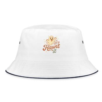 Wenn du es hast, spuke es Halloween-Kostüm - Bucket Hat - Weiß/Navy - Vorne
