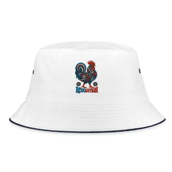 Coq français - Révolution - France - Bob - blanc/marine - Devant