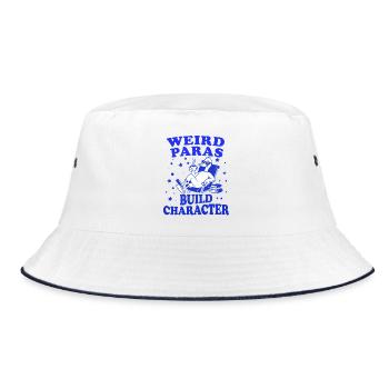 Weird Paras Build Character paraprofessional goose - Bucket Hat - white/navy - Front