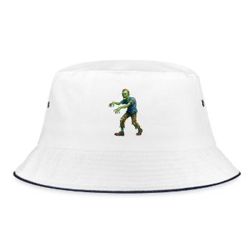 Gaunt Aquarell Zombie - Halloween - Bucket Hat - Weiß/Navy - Vorne