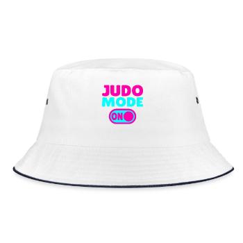 Judo Mode ON – Stärke, Disziplin & Kampfgeist - Bucket Hat - Weiß/Navy - Vorne