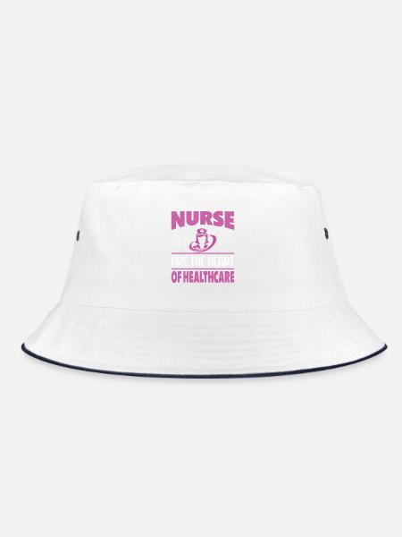 Funny Nurse Gifts Nursing Outfits - Bucket Hat - white/navy - Front