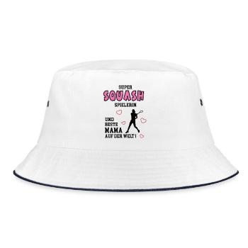 Joueur de squash, maman, joueur de squash, mère, épouse - Bob - blanc/marine - Devant