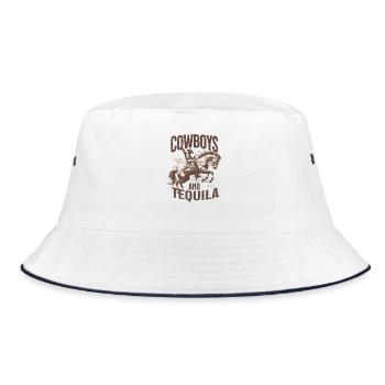 Cowboys vintage et chemise tequila western rétro - Bob - blanc/marine - Devant