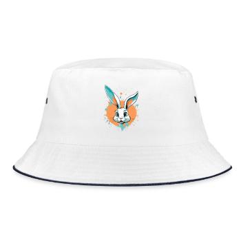Tête de lapin avec éclaboussures de peinture - Bob - blanc/marine - Devant