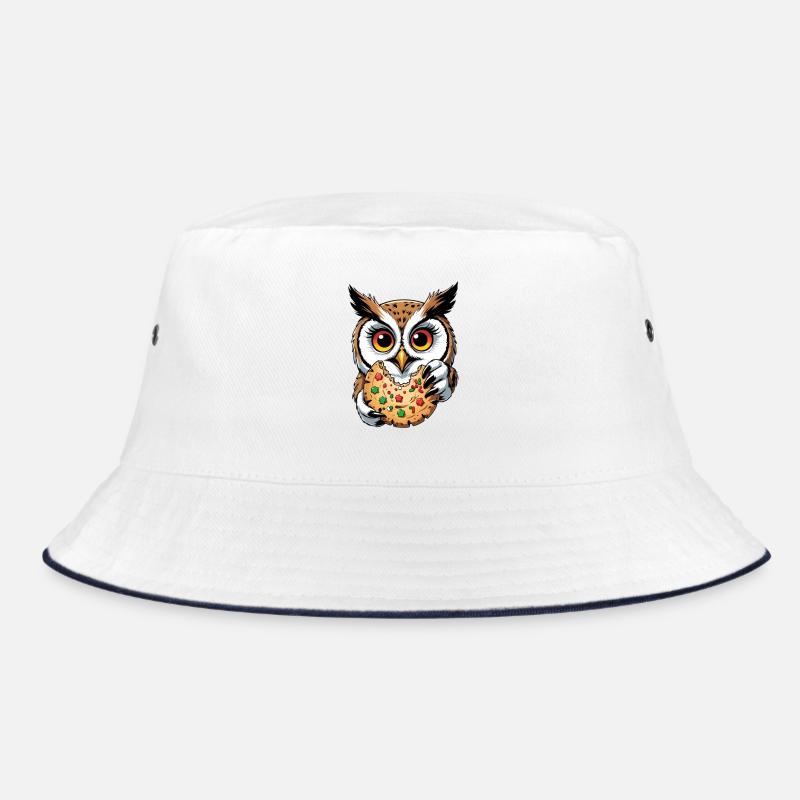 Eule mit grossem Keks Illustration Bucket Hat