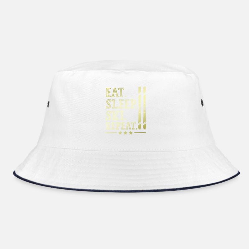 Eat Sleep Skiing Repeat Bucket Hat