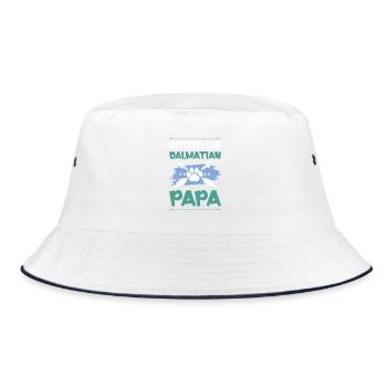 dalmatiner hunde papa - Bucket Hat - Weiß/Navy - Vorne