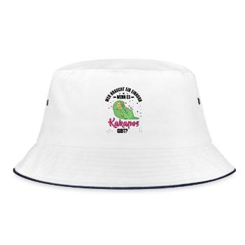 Kakapo ist echt Neuseeland Kakapo - Bucket Hat - Weiß/Navy - Vorne