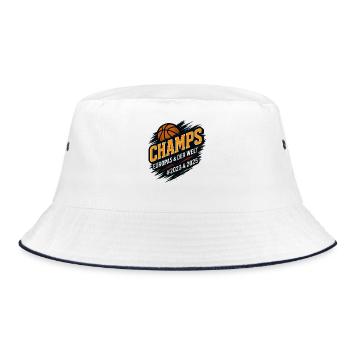 Basketball Champs Deutschland Basketballer  - Bucket Hat - Weiß/Navy - Vorne