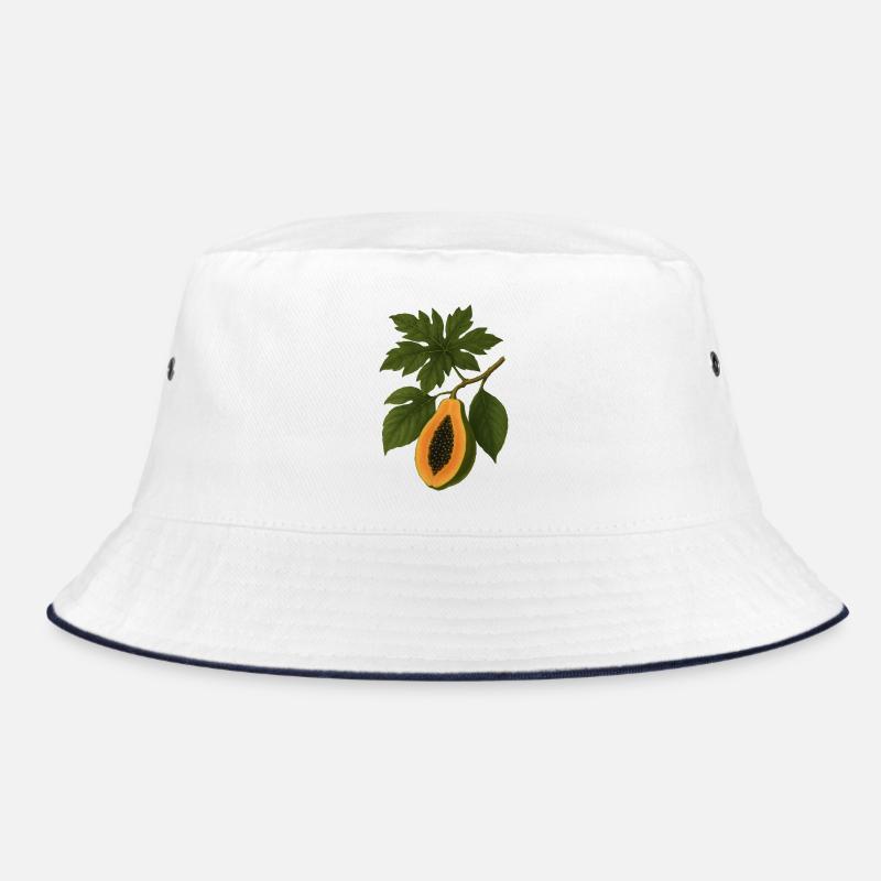 Vintage Botanical Papaya Fruit Illustration Bucket Hat