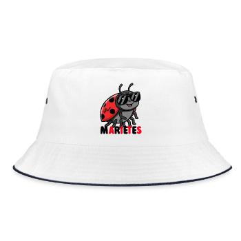Ladybug with sunglasses - Bucket Hat - white/navy - Front