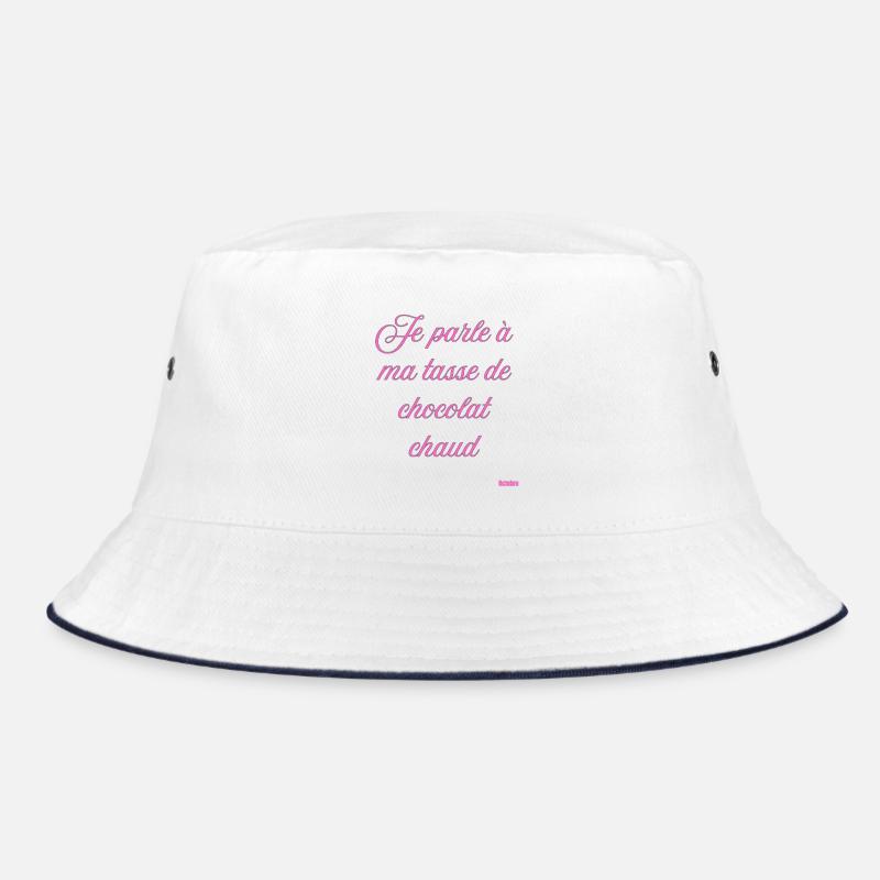 Pink Script Hot Chocolate Mug - Bucket Hat - white/navy