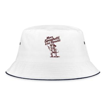 Mehr Spaghetti Weniger Upsetti - Bucket Hat - Weiß/Navy - Vorne
