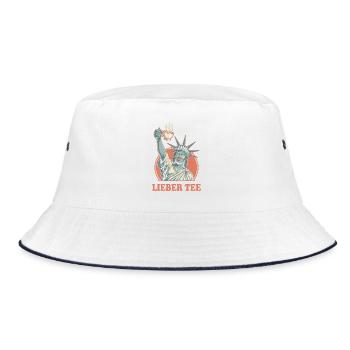 Dear Tea Statue - Bucket Hat - white/navy - Front