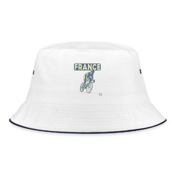 France Vintage Cyclist - Bucket Hat - white/navy - Front