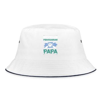 Poméranien Poméranien Chiens Papa - Bob - blanc/marine - Devant