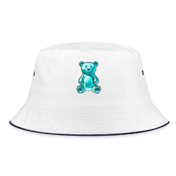 Gummy Bear Turquoise - Bucket Hat - white/navy - Front