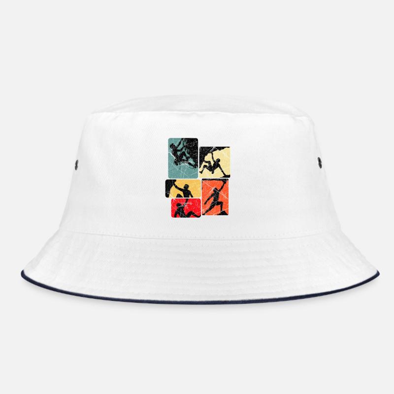 Klettern Bouldern Bergsteiger Kletterer Boulder - Bucket Hat - Weiß/Navy