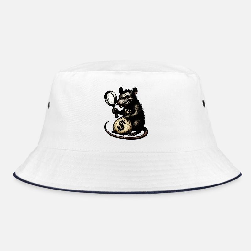 Ratte mit Lupe und Geldsack Bucket Hat