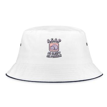ASAP Sleeping Cat - Bucket Hat - white/navy - Front