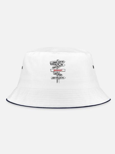 Hohwacht Ostsee Ostseebad Ferien Strand Meer Küste - Bucket Hat - Weiß/Navy