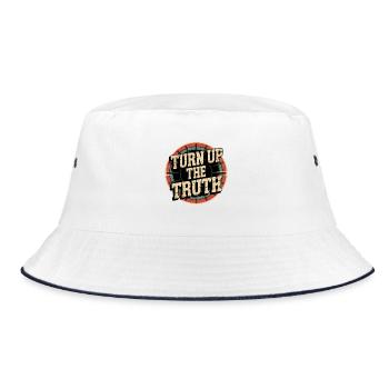 Retro Grunge – Turn Up The Truth - Bucket Hat - white/navy - Front
