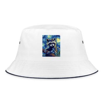 Waschbär raton laveur style Van Gogh nuit étoilée - Bob - blanc/marine - Devant