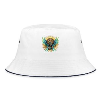 Azteken - Bucket Hat - Weiß/Navy - Vorne