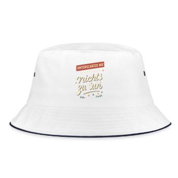 Never underestimate my ability to do nothing - Bucket Hat - white/navy - Front