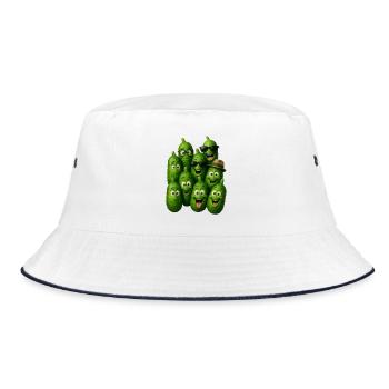 Green Cucumber Troop - Bucket Hat - white/navy - Front