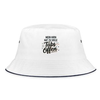 My brain has too many tabs open - Bucket Hat - white/navy - Front