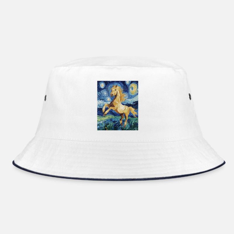 Cheval Chevaux Cavalier Style Van Gogh Nuit étoilée Bob