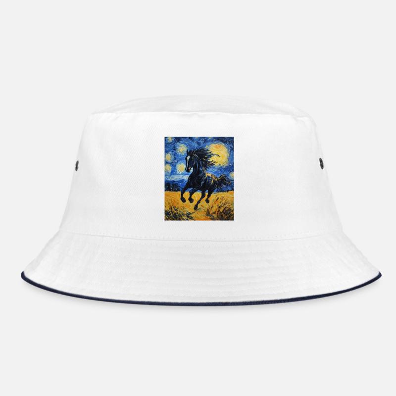 Cheval Chevaux Cavalier Style Van Gogh Nuit étoilée Bob
