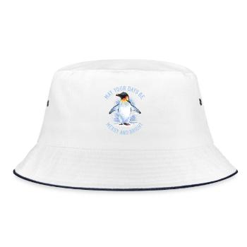 May your days be merry – Emperor Penguin - Bucket Hat - white/navy - Front