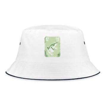 Frog Vintage Postcard Green - Bucket Hat - white/navy - Front