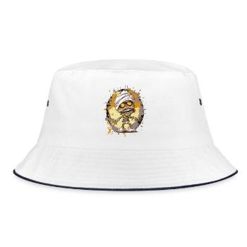 Mummy in splatter look - Bucket Hat - white/navy - Front