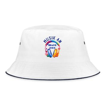 Music On - World Off - Casque - Cadeau Musicien - Bob - blanc/marine - Devant