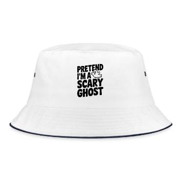 Tu so, als wäre ich ein gruseliger Geist - Bucket Hat - Weiß/Navy - Vorne