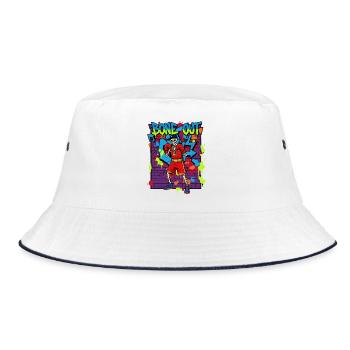 Bone Out – Squelette Boxer Graffiti Streetwear Années 90 - Bob - blanc/marine - Devant