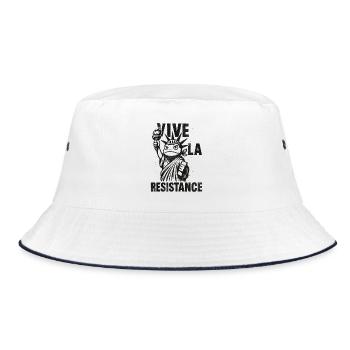 Vive La Resistance Silhouette Tee - Bucket Hat - Weiß/Navy - Vorne